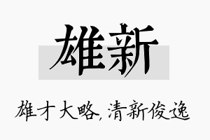 雄新名字的寓意及含义