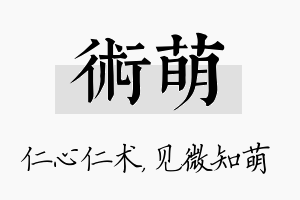 术萌名字的寓意及含义