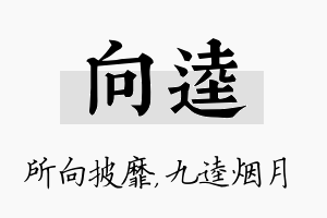 向逵名字的寓意及含义