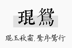 琨鸳名字的寓意及含义