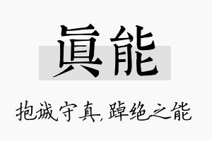 真能名字的寓意及含义