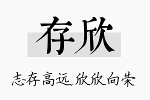 存欣名字的寓意及含义