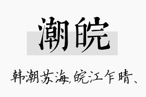 潮皖名字的寓意及含义