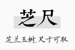 芝尺名字的寓意及含义