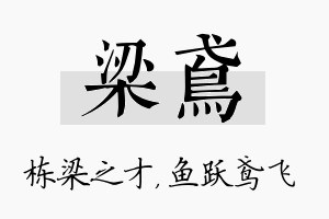 梁鸢名字的寓意及含义