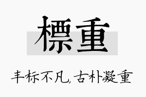 标重名字的寓意及含义