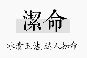 洁命名字的寓意及含义