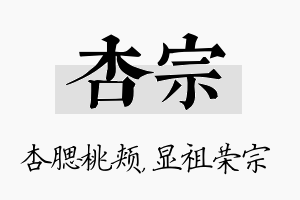 杏宗名字的寓意及含义