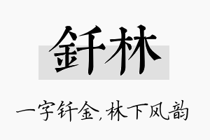 钎林名字的寓意及含义