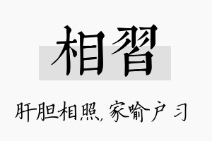 相习名字的寓意及含义