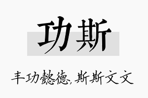 功斯名字的寓意及含义