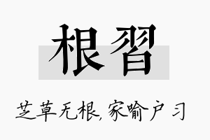 根习名字的寓意及含义