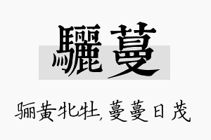 骊蔓名字的寓意及含义