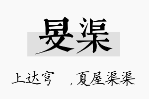 旻渠名字的寓意及含义