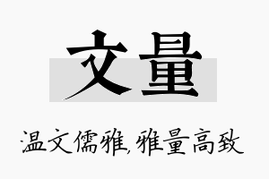 文量名字的寓意及含义