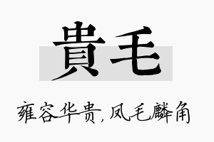 贵毛名字的寓意及含义