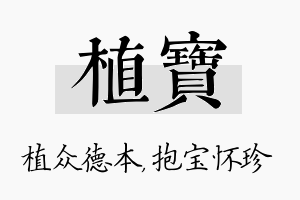 植宝名字的寓意及含义