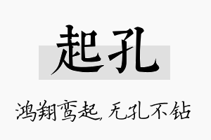 起孔名字的寓意及含义