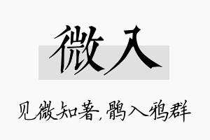 微入名字的寓意及含义