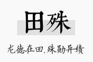 田殊名字的寓意及含义