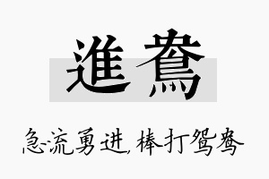 进鸯名字的寓意及含义