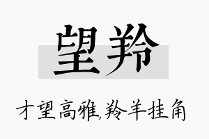 望羚名字的寓意及含义