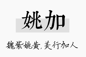 姚加名字的寓意及含义