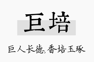 巨培名字的寓意及含义