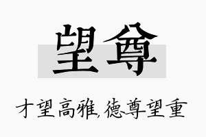 望尊名字的寓意及含义