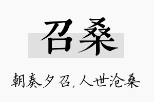 召桑名字的寓意及含义