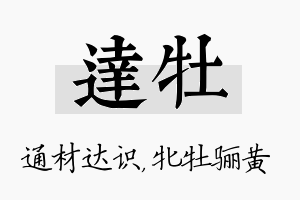 达牡名字的寓意及含义