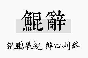 鲲辞名字的寓意及含义