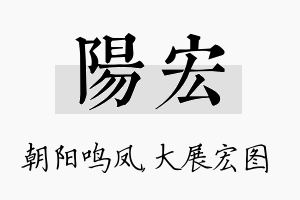 阳宏名字的寓意及含义