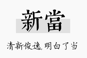 新当名字的寓意及含义