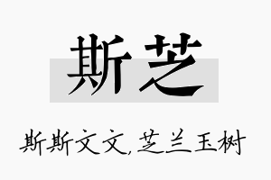 斯芝名字的寓意及含义