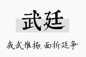 武廷名字的寓意及含义