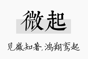 微起名字的寓意及含义