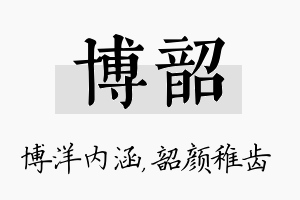 博韶名字的寓意及含义