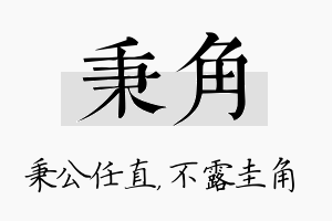 秉角名字的寓意及含义