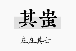 其蚩名字的寓意及含义