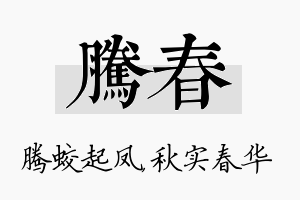 腾春名字的寓意及含义