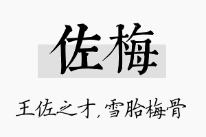 佐梅名字的寓意及含义