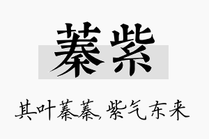 蓁紫名字的寓意及含义