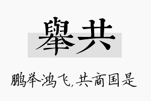 举共名字的寓意及含义