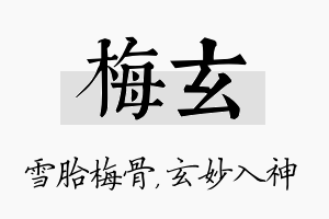 梅玄名字的寓意及含义