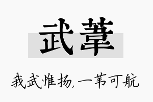 武苇名字的寓意及含义