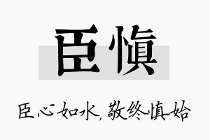 臣慎名字的寓意及含义