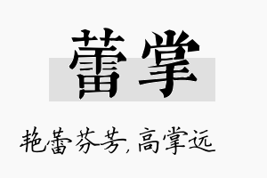 蕾掌名字的寓意及含义