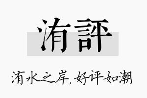 洧评名字的寓意及含义