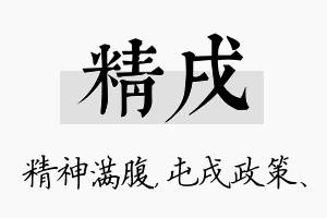 精戌名字的寓意及含义